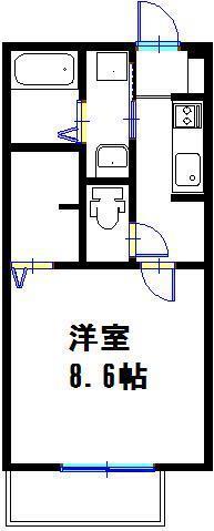 マメゾンI(1K/2階)の間取り写真