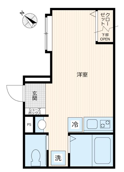 フォレックスコート本蓮沼(ワンルーム/2階)の間取り写真