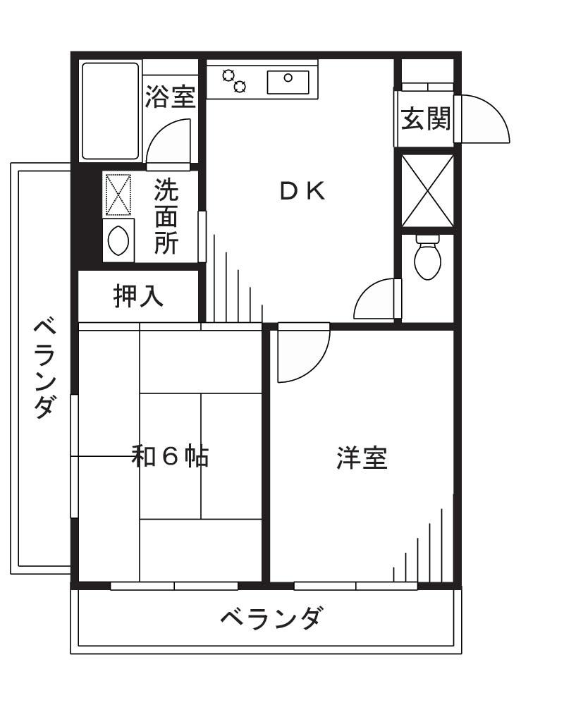 アール・エイ・ビル(2DK/4階)の間取り写真