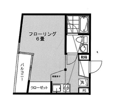スパイラル白鷺(ワンルーム/2階)の間取り写真