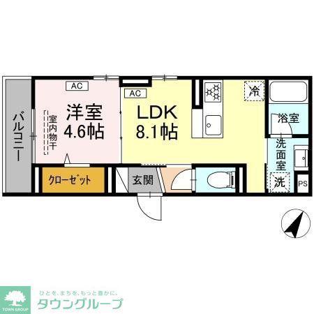 フラクタス南林間(1LDK/3階)の間取り写真