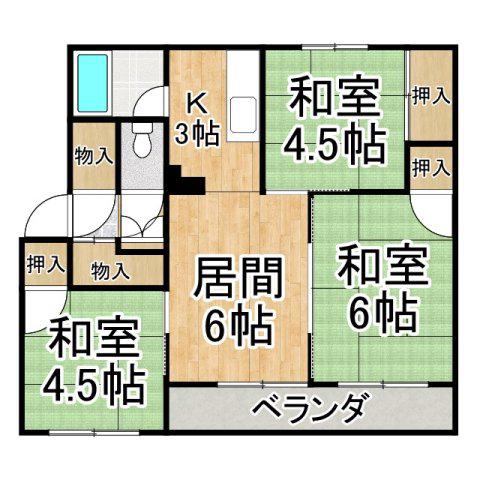 若草401マンション(3DK/2階)の間取り写真