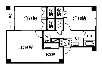 フォレスト(2LDK/2階)の間取り写真