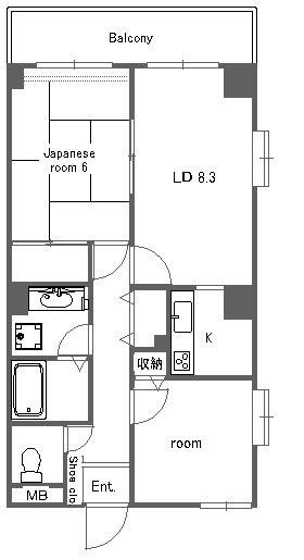 ベルヴィー西台(2LDK/3階)の間取り写真