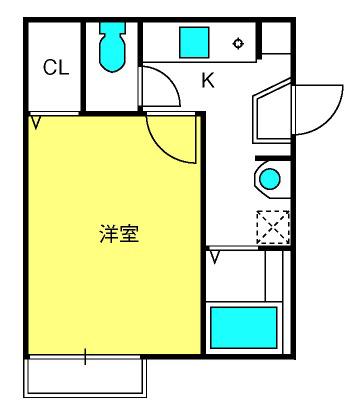 LARIA OMIYA(1K/1階)の間取り写真