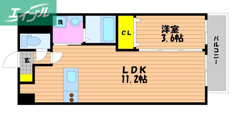 AXIS今(1LDK/4階)の間取り写真