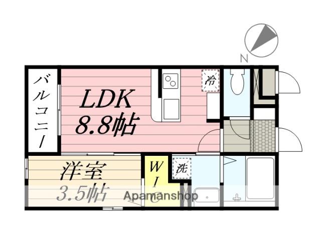 南区大橋三丁目マンション(1LDK/2階)の間取り写真