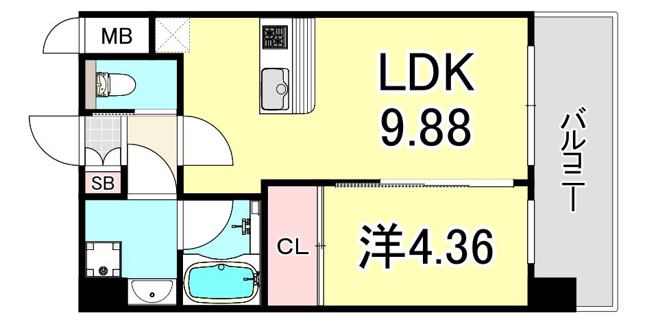 プレジオ塚本ASIAN(1LDK/2階)の間取り写真