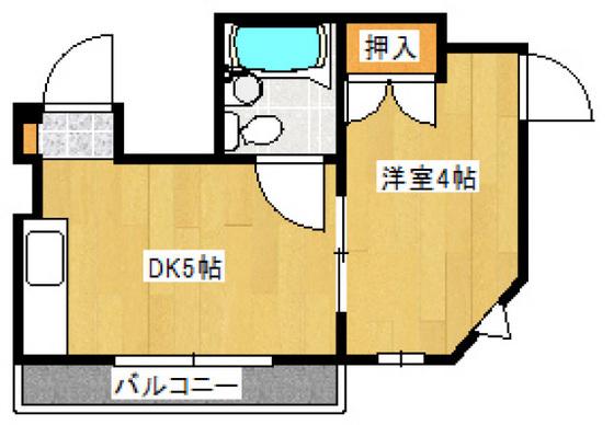 マントク橋本町(1DK/2階)の間取り写真