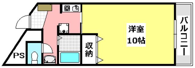プライム青葉丘(1K/2階)の間取り写真