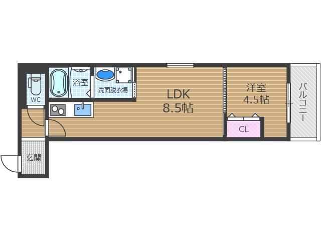 リオヴェール彩都(1LDK/3階)の間取り写真