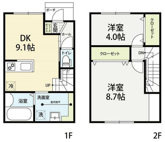DIXSEPT(2DK/1階)の間取り写真