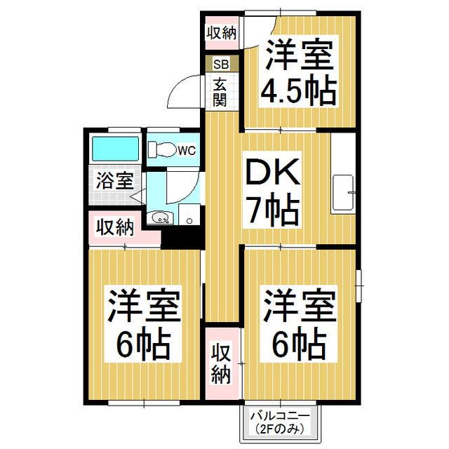 コーポときわや(3DK/1階)の間取り写真