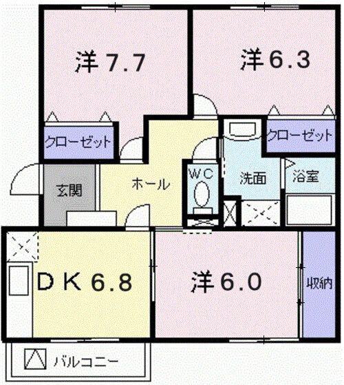 ハイクォリティーマンション麗華(3DK/3階)の間取り写真