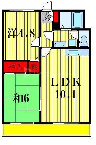 アムール(2LDK/4階)の間取り写真
