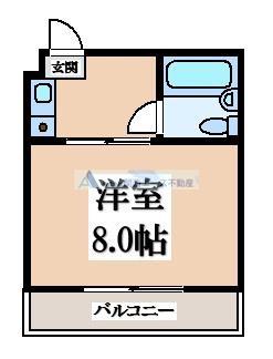 オードリー枚岡B棟(ワンルーム/4階)の間取り写真