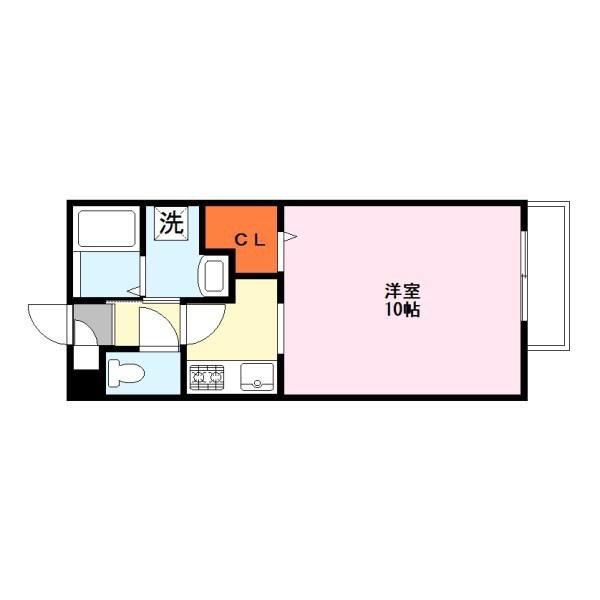 ヴィラタッツミー(1K/2階)の間取り写真