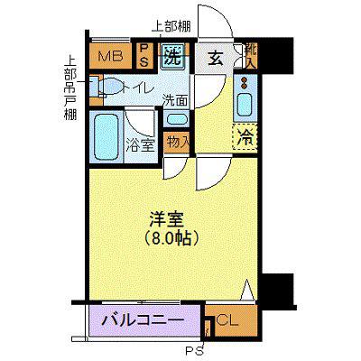 ルフレプレミアム芝公園(1K/5階)の間取り写真