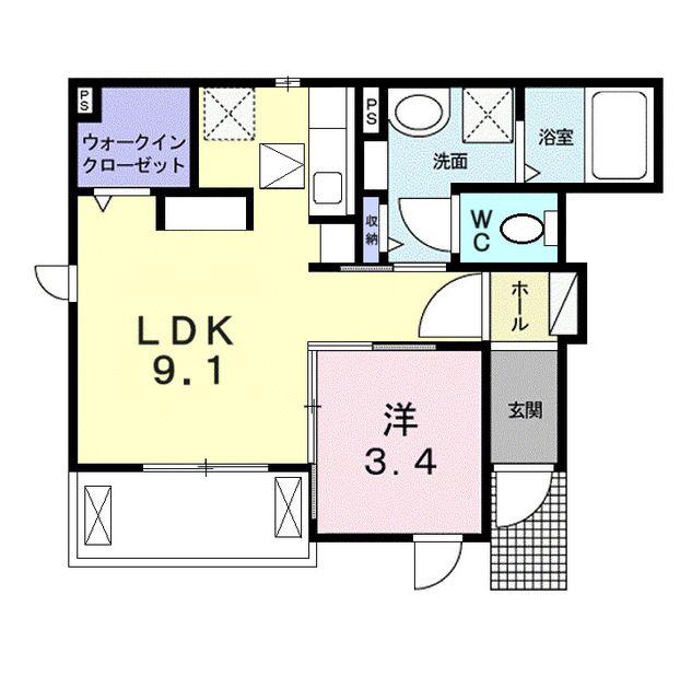 サン住吉双葉I(1LDK/1階)の間取り写真