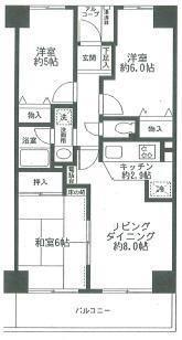 サンマンション戸田(3LDK/6階)の間取り写真