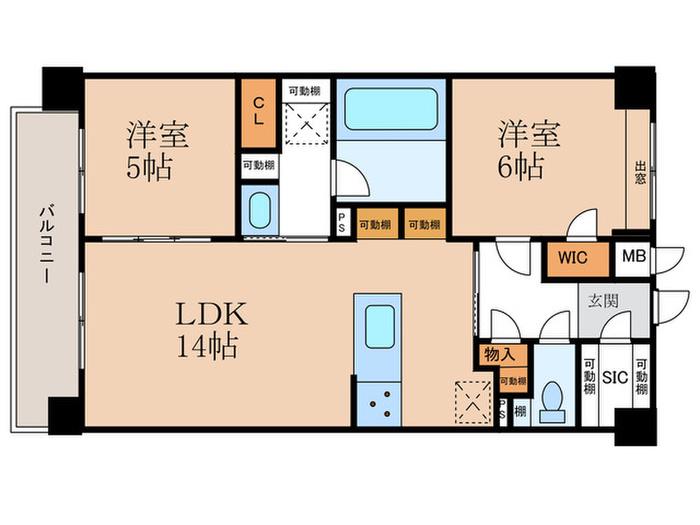 LA VIE BELLE(2LDK/1階)の間取り写真