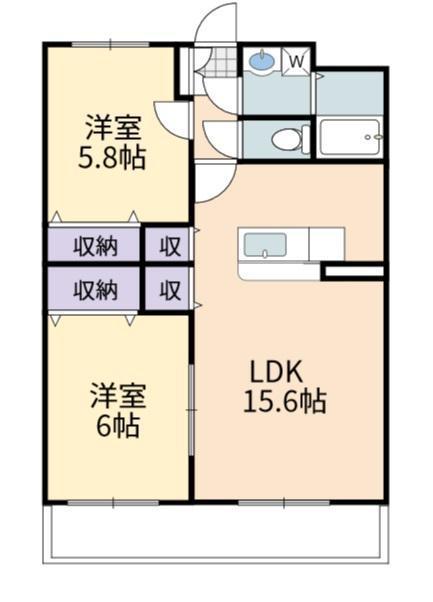 メゾンスプリング(2LDK/2階)の間取り写真