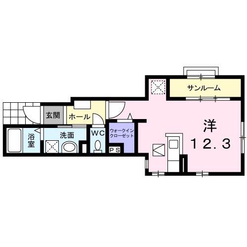 エクレール古結VI(ワンルーム/1階)の間取り写真