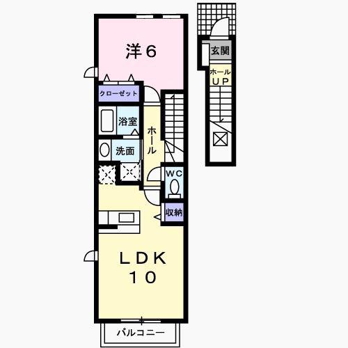 サンライズ(1LDK/2階)の間取り写真