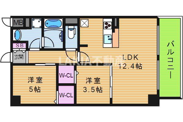 KG ソフィア アベノ播磨町(2LDK/8階)の間取り写真