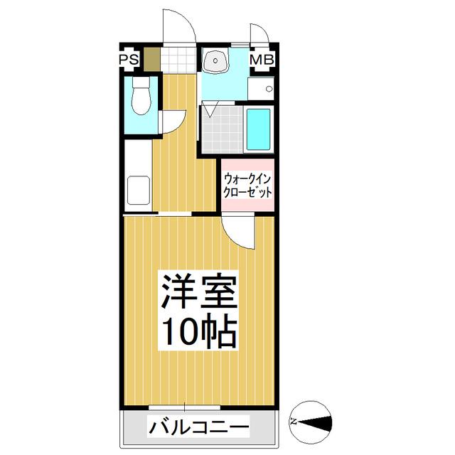 グリーン・グラス(1K/1階)の間取り写真