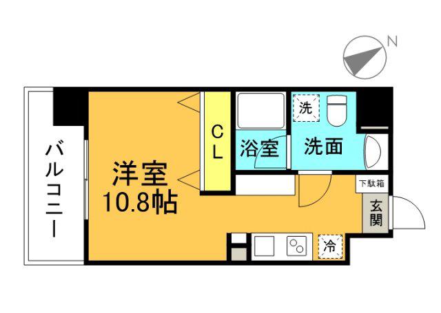 RESIDENCE ICONN NISHIHARA(ワンルーム/6階)の間取り写真