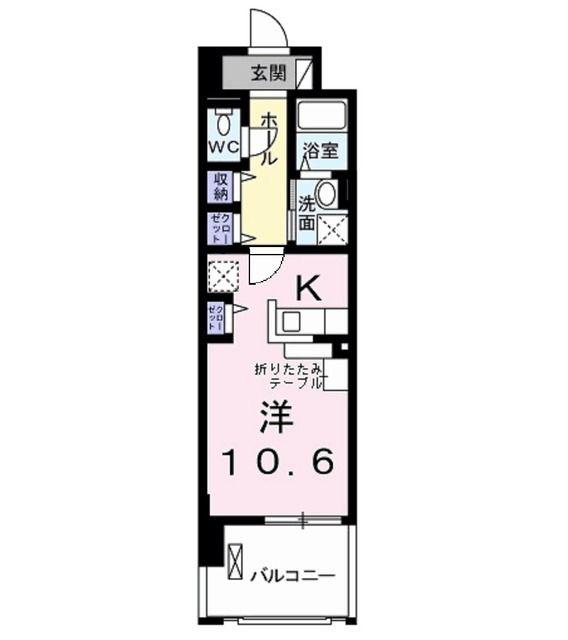 グラン ヴェルジェ(1K/3階)の間取り写真