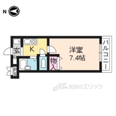 サザンシティ(1K/3階)の間取り写真