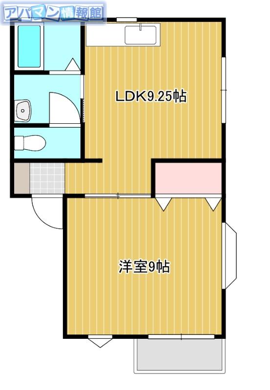 イーストニューフォーク(1LDK/2階)の間取り写真