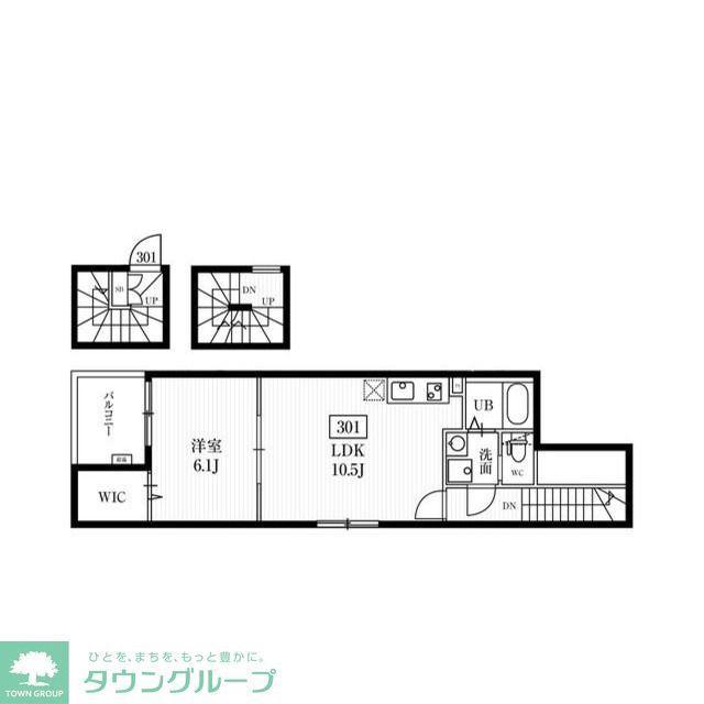 ミハス久我山(1LDK/3階)の間取り写真