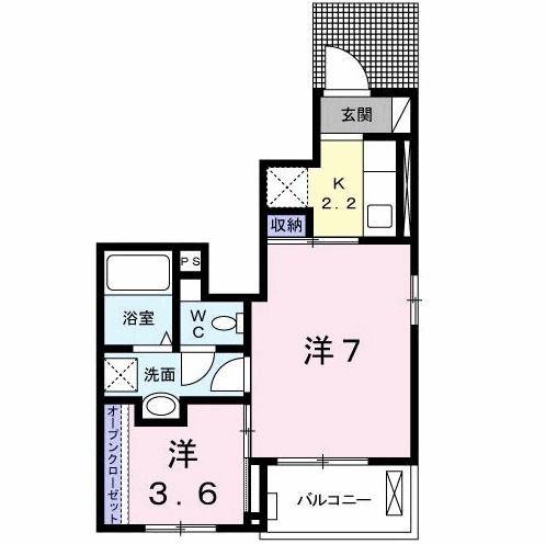 エムステージ(2K/1階)の間取り写真