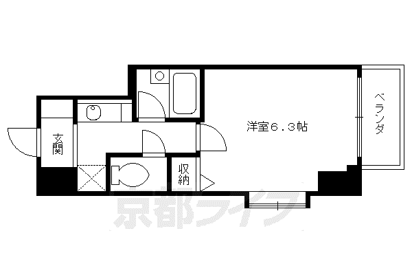 ベラジオ四条堀川(1K/6階)の間取り写真