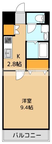 WILL DO千草(1K/11階)の間取り写真