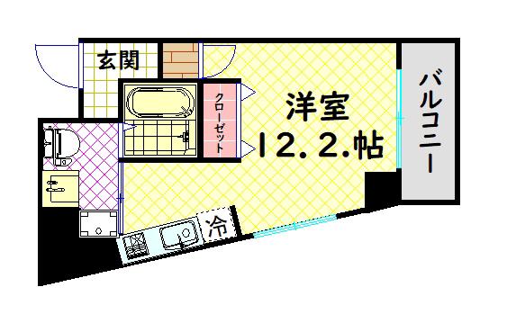 プライムス堺駅前フェニックス通(ワンルーム/8階)の間取り写真