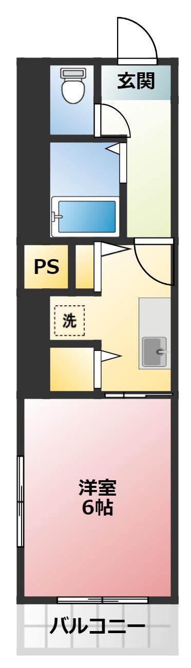 ロイヤルマンション三島寿町(1K/2階)の間取り写真