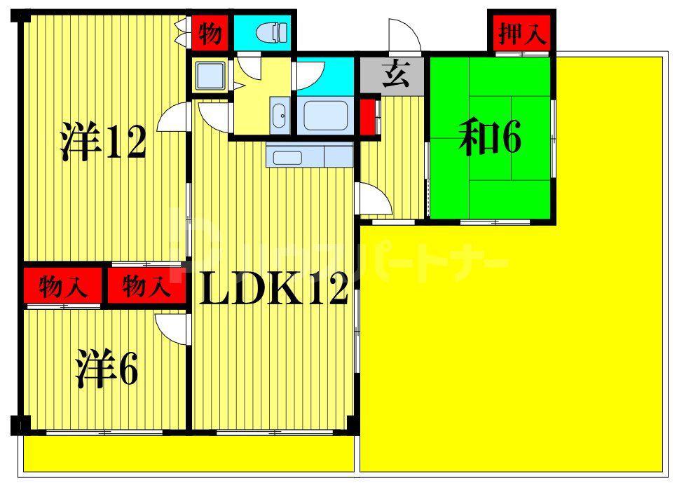 ロイヤルヒル我孫子(3LDK/4階)の間取り写真