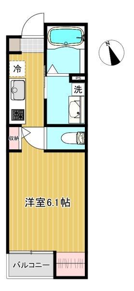 GRADO奥澤(ワンルーム/1階)の間取り写真