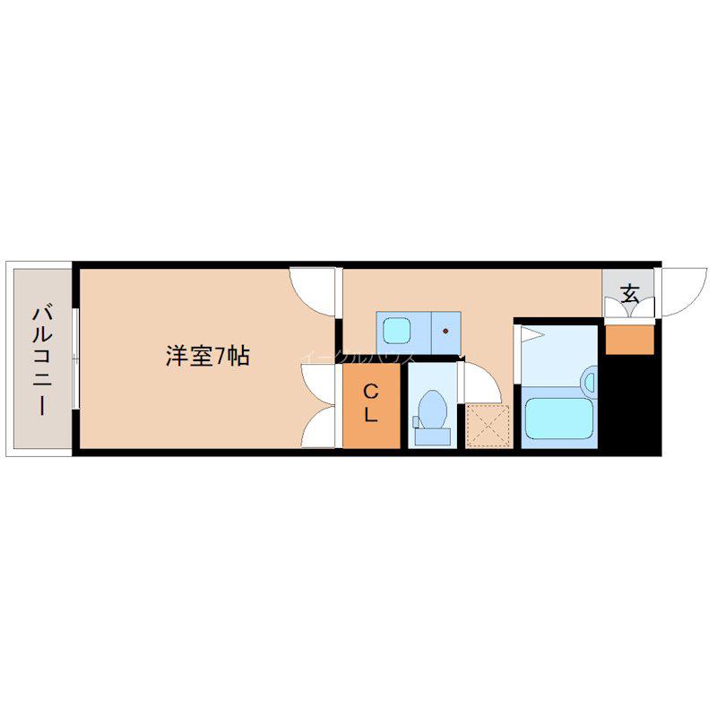 フォーサイト二日市西REVIVE(1K/4階)の間取り写真
