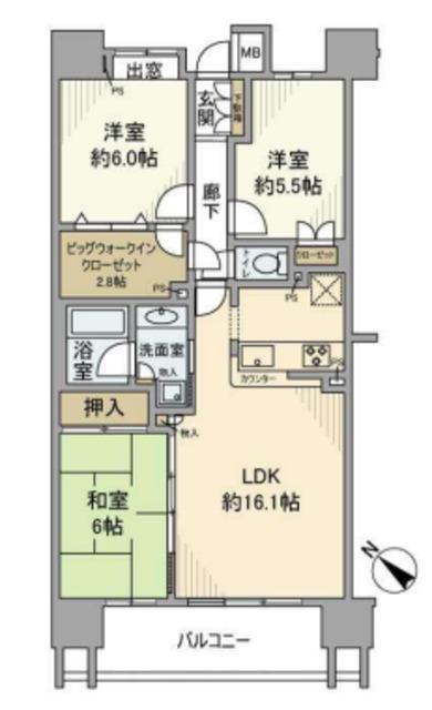 クレストシティレジデンス(3LDK/14階)の間取り写真
