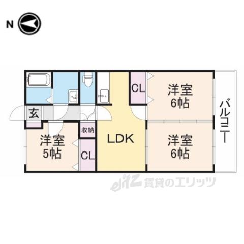 マンションエトワール(3LDK/2階)の間取り写真
