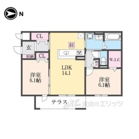 REPOS(2LDK/1階)の間取り写真