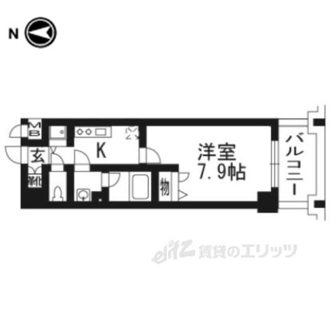 アスヴェル京都東寺前(1K/6階)の間取り写真