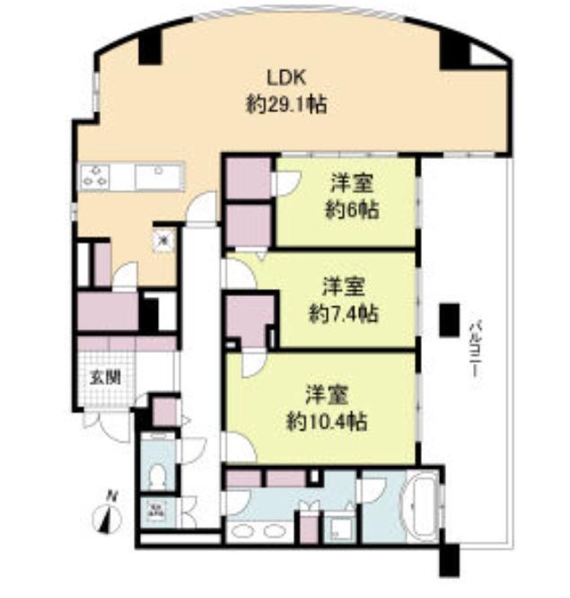 グレンパーク梅田北(3LDK/15階)の間取り写真