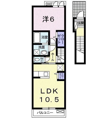 フルラージュ(1LDK/2階)の間取り写真