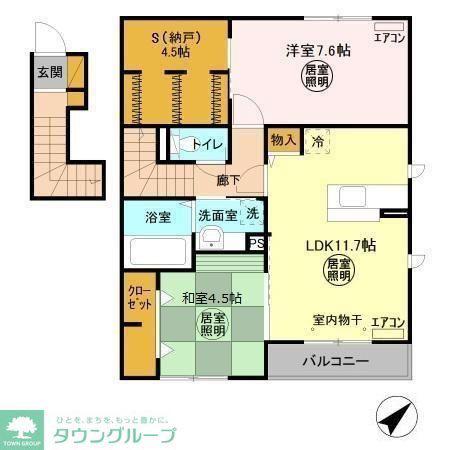 京III(2SLDK/2階)の間取り写真